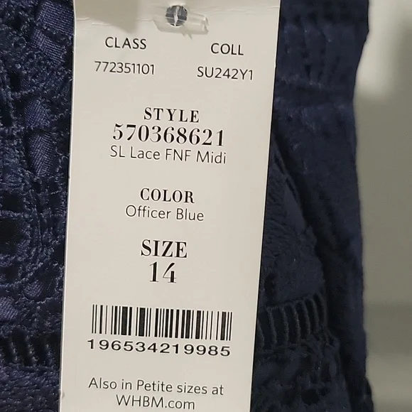 WHBM Lace Midi |Officer Blue (Navy) | Size 14 👗 - Picture 13 of 16
